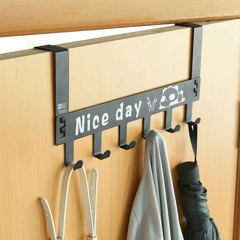 DIVYRUTI Heavy Duty Over Door Hook Hanger for Clothes, Without Drilling Over The Door Hanging Hook, Cloth Hanger for Door, Bathroom & Bedroom (Colour- Black, Pack of 1), Metal-image-45