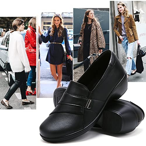 Image of UZB Loafers for Women Dress Shoes Low Heel Slip On Shoes Casual Work Office Dressy Shoes