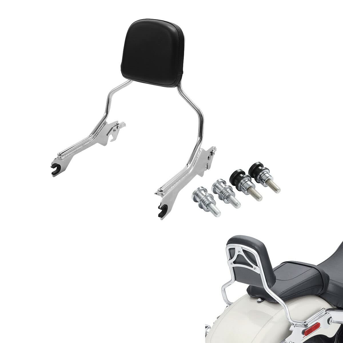 TCMT Schienale standard Sissy-Bar con kit di hardware di docking, compatibile con Harley Fat Boy 114 FLFBS 2018–2023, Fat Boy FLFB 2018–2019 Breakout 114 FXBRS 2018–2020 Breakout FXBR 2018–2019; 2023