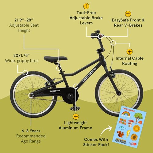 Image of Retrospec Koda Plus Kids Bike for Boys & Girls Ages 6-8 Years - Children's Bicycle, Adjustable Seat & Handlebars