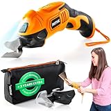 Electric Scissors for Cutting Fabric, Cardboard & Plastic – Rechargeable Cordless Electric Scissors Cutter with 2 Blades Max Cut Capacity 1/3' – For Crafting, Box Shredding & Tailoring