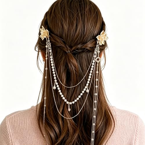 Pinza para cabello con borlas largas y diseño mariposa miniatura 3