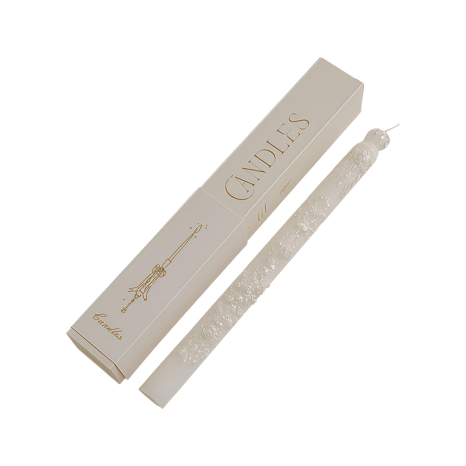 ordinarYone Floral Taper Candle Tall Taper Candle Emboss Scented Candled for Candlesticks Stick Valentine Wedding Home Decors