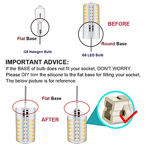 G8 Led Bulb Dimmable 3W Equivalent To G8 Halogen Bulb 20W-25W, T4 Jcd Type Bi-Pin G8 Base, Ac 120V Mini G8 Bulb Warm White 3000K For Under Cabinet Light, Under Counter Kitchen Lighting (10 Pack) #TOP3