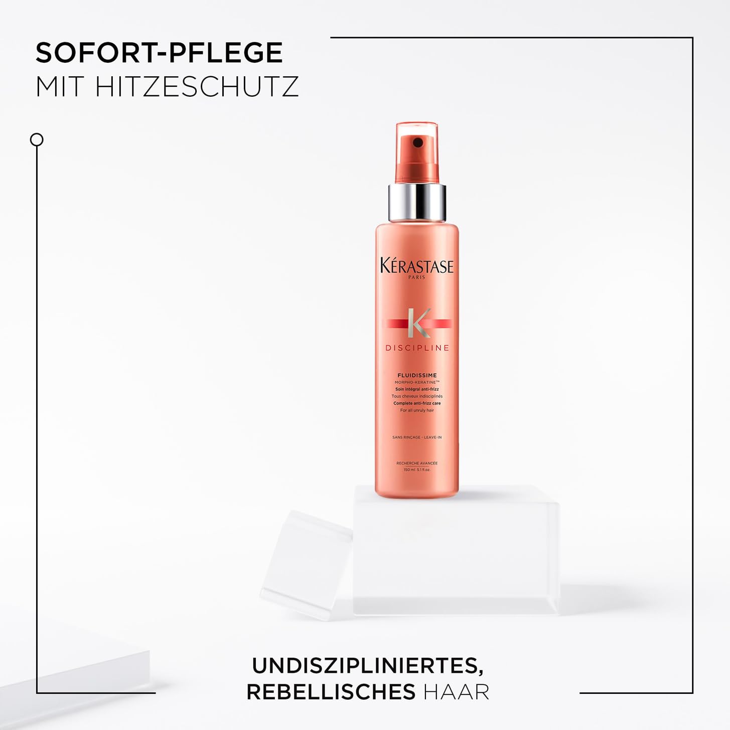 Kérastase | Hitzeschutz für widerspenstiges und strapaziertes Haar, Für Glanz und mit Anti-Frizz Effekt, Fluidissime Spray, Discipline, 150 ml