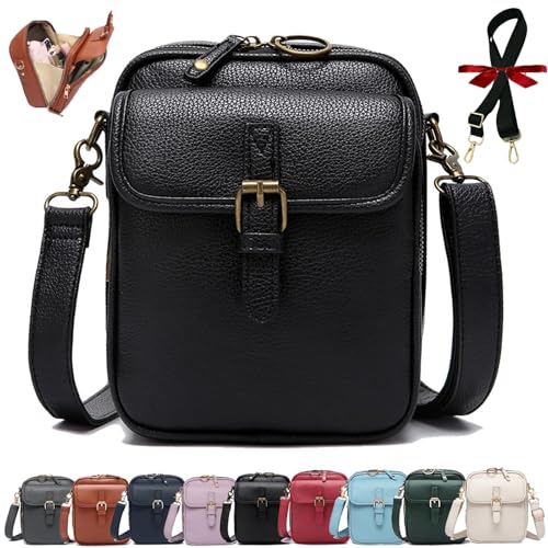 Collaborate Crossbody Leather Bag, Leather Small Purse, Collaboraten1 Vintage Shoulder Handbag with Card Slots