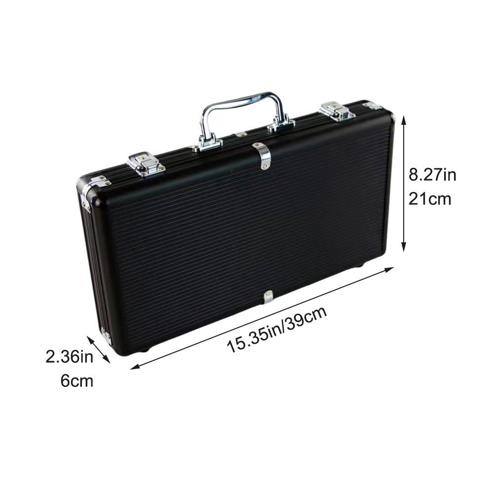 Caja Vacía Para Fichas De Póquer, Contenedor De Almacenamiento Con Asa Y Cerradura, Caja Para Tarjetas Gruesas, Marco De Aleación De Aluminio, Estuche Portátil Para Juegos, Capacidad De 300 Fichas