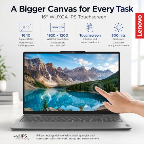 Image of Lenovo IdeaPad 5 2-in-1 Convertible Laptop, AMD Ryzen 7 8845HS Processor, 16 inch WUXGA IPS Touchscreen, 16GB DDR5 RAM, 512GB SSD, Fingerprint Reader, Backlit Keys, Wi-Fi 6, Windows 11 Home, WOWPC USB