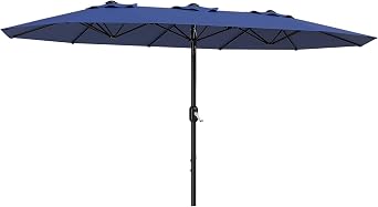 TrailBlaze 13FT Patio Umbrella, Rectangle Outdoor Umbrella, Double-Sided Market Table Umbrella With Crank Handle, Perfect for Pool, Garden, Deck, Backyard
