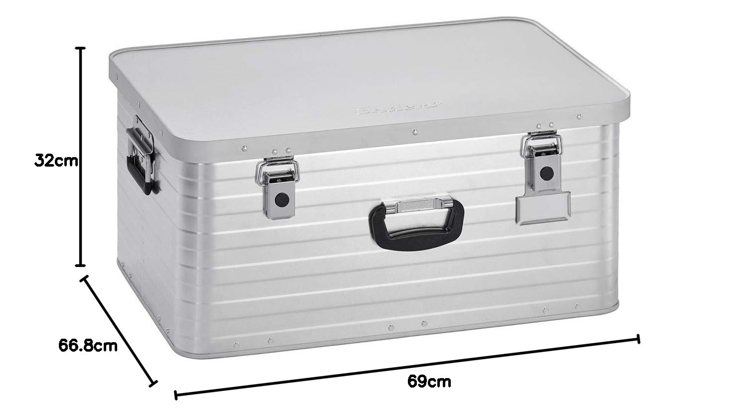 Enders ® SET de 2 Caisse en aluminium | XL 80 l et XXL 130 l | + 2 lots de Cadenas | Malle metallique | Boite de rangement en metal | Cantine en Alu | Boîte à outils métallique complete | Boites