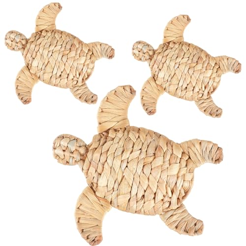 Threehoney Handmade Wicker Sea Turtle Decor
