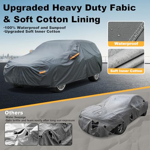 Image of GUNHYI 16 Layers Large SUV Car Cover Waterproof All Weather Heavy Duty, Universal Fit Toyota Sequoia, Chevrolet Tahoe, Ford Expedition, Cadillac Escalade, Lincoln Navigator, GMC Envoy Yukon etc.