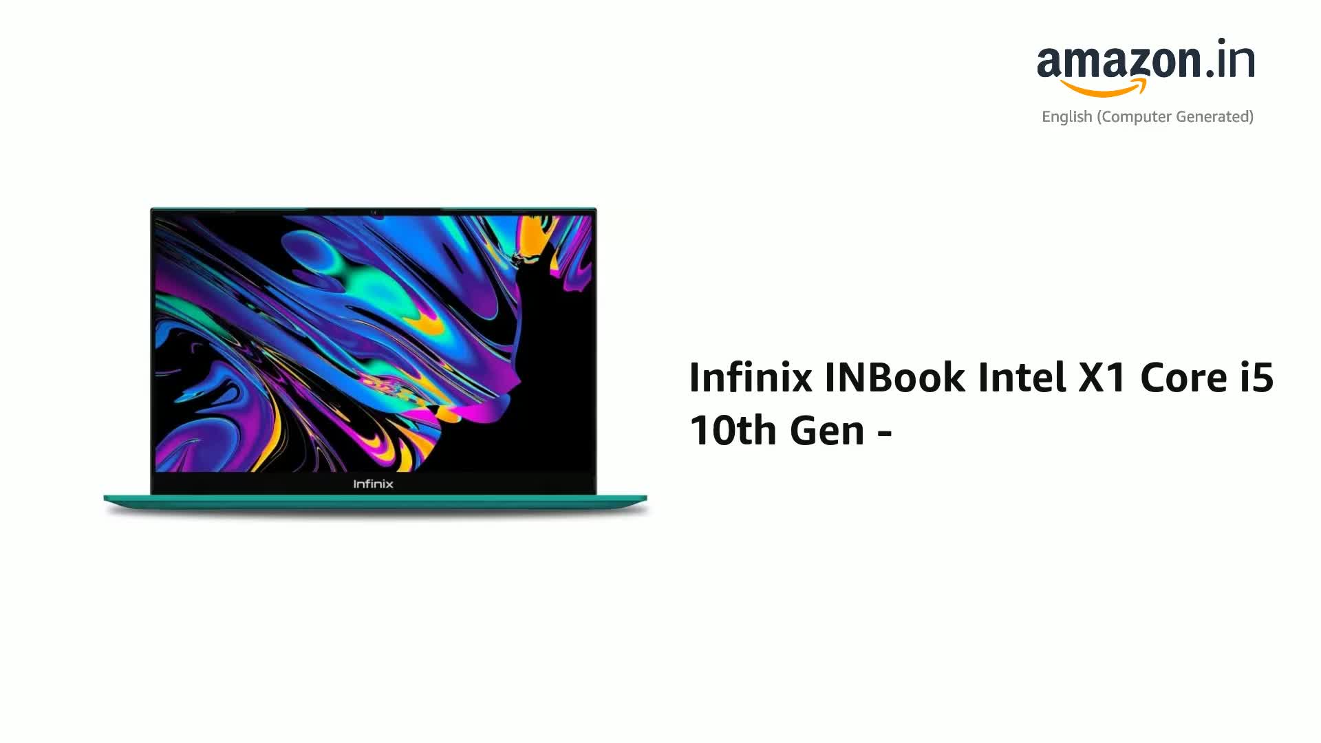 Intel Core Infinix Watch Infinix INBook Intel X1 Core i5 10th Gen - on Amazon Live