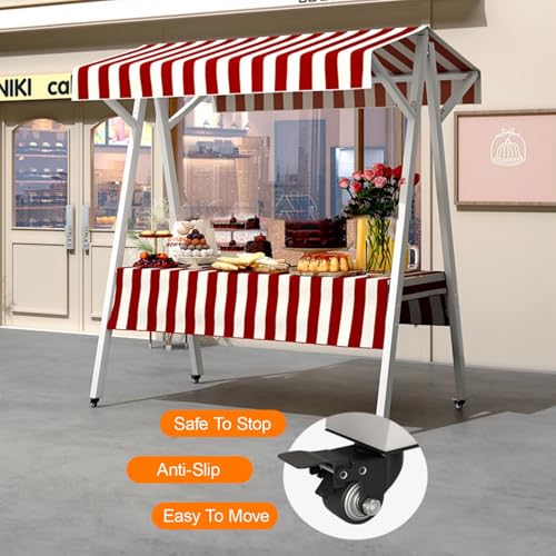 Carrito plegable para comida callejera y mercado de agricultores, resistente y diseño, fácil de transportar y transportar, ideal para eventos al aire libre y catering