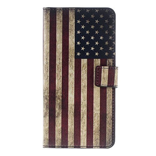 compatibile con HUAWEI NOVA SMART DIG-L21 / HONOR 6C DIG-L01 DIG-L21HN /(5.0) Custodia protezione COVER STAND flip LIBRO magnetica RIGIDA BANDIERA USA AMERICA portafoglio porta carte