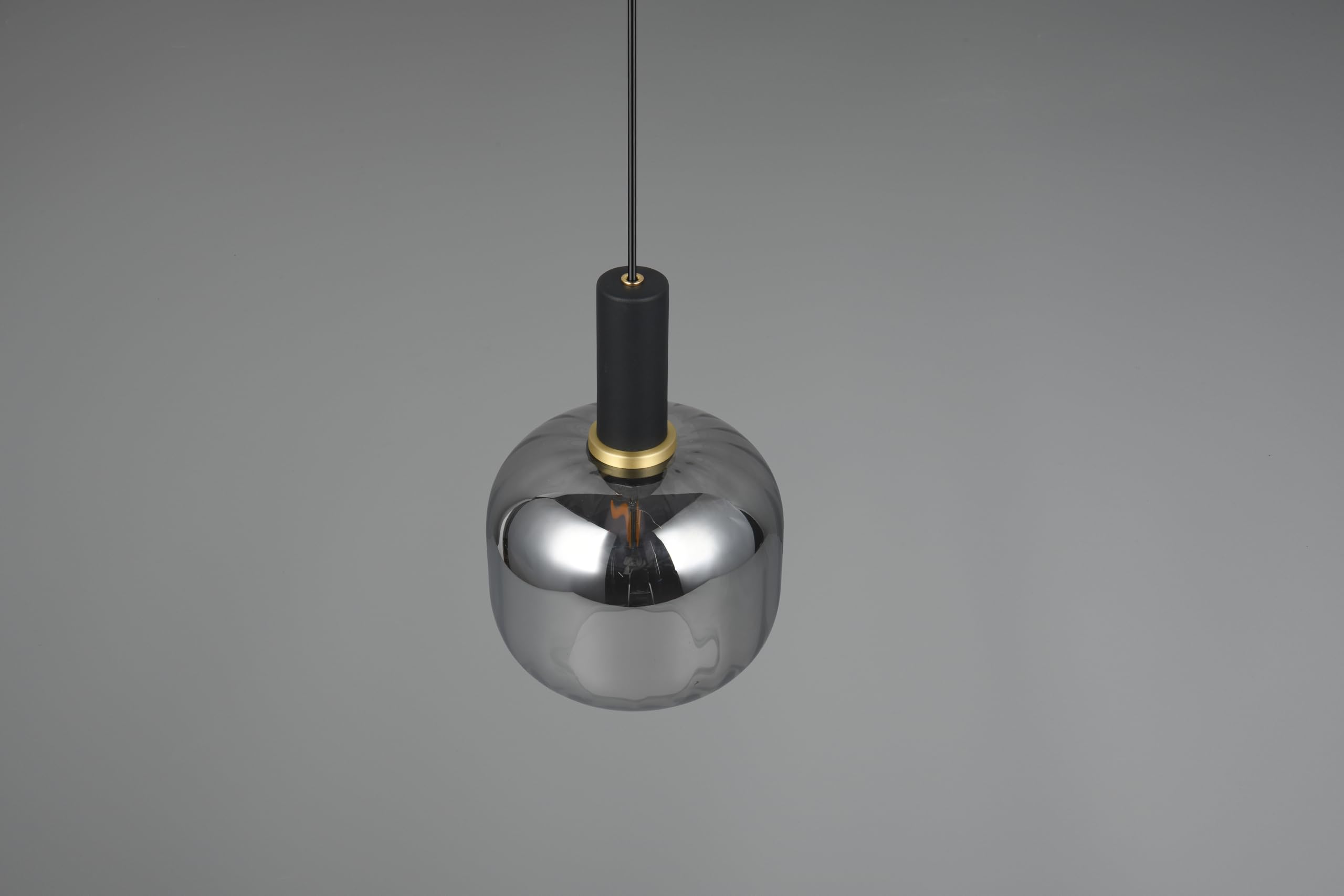 Trio Leuchten Lampa wisząca DIVA 319800132, metal czarny matowy, odparowane szkło chromowe, z wyjątkiem 1x E27