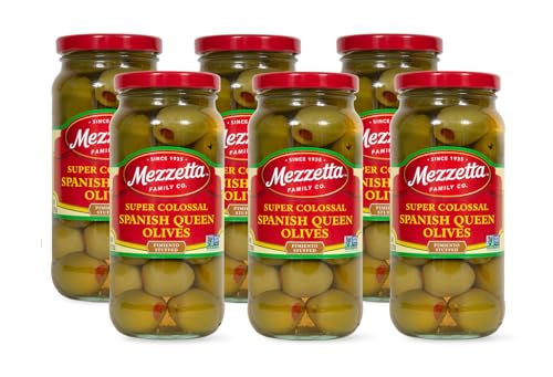 Mezzetta Pimiento Stuffed Spanish Queen Olives, 10 oz (Pack of 6)