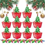 Papel Ecológico - Cajas Navideñas, Cajas de Dulces con Cinta para Favores de Fiesta, Cupcakes y Muffins, Embalaje de Golosinas para Niños y Adultos Dulces Navideños Reutilizables | Ir a decoraci
