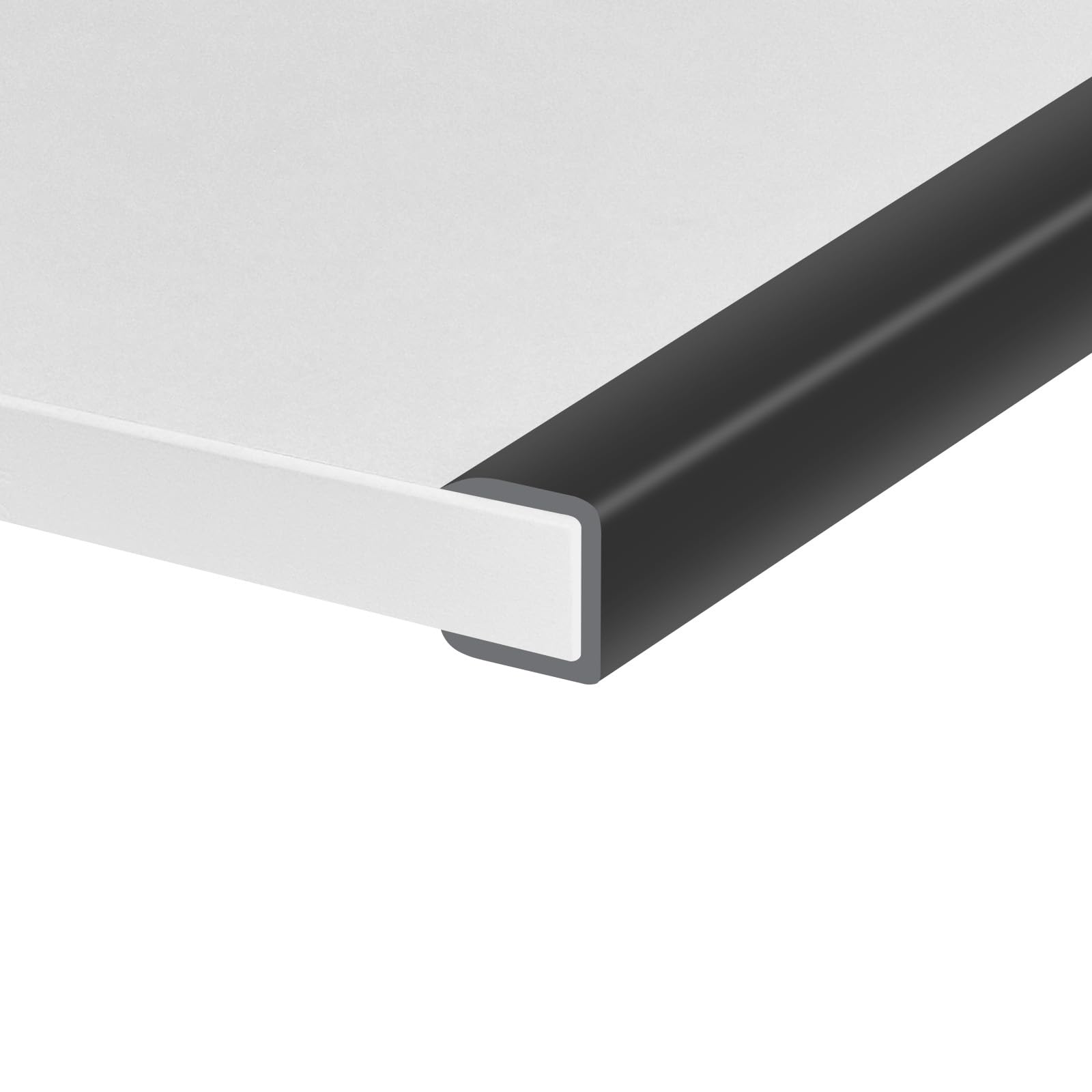 Rubber Edge Trim, Self-Adhesive U Channel Edge Protector for Plywood, Cabinet, 5/8" Wood Edge Banding, Flexible Furniture Repair, EPDM Material, Fit 5