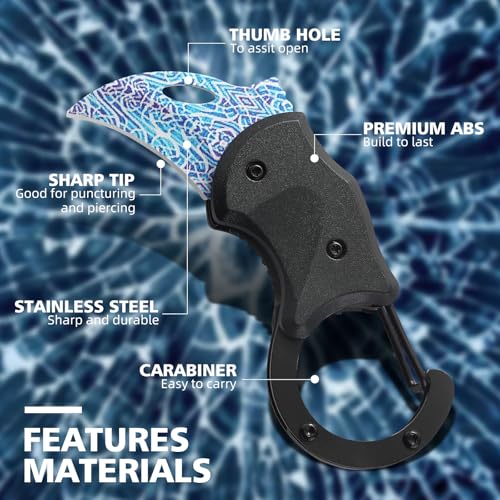 Image of Small Pocket Knife for Women Men,Cool Folding Knife Box Cutter,Folding Utility Knife with 1.38''Sharp Blade,Mini EDC Knives for Everyday Carry,Ideal Gifts for Men and Women(Lightning Texture)