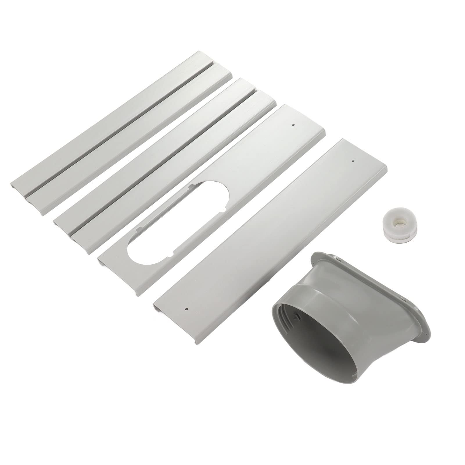 Kit Finestra per Condizionatore Portatile Regolabile 43-140cm con Adattatore 130mm PVC Include 4 Deflettori Viti e Striscia Fissa