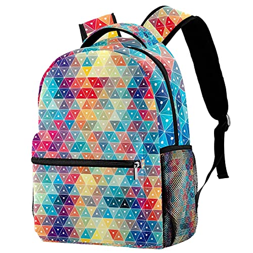 Sac à dos de voyage campus anti-gourde qui fuit avec motif géométrique coloré