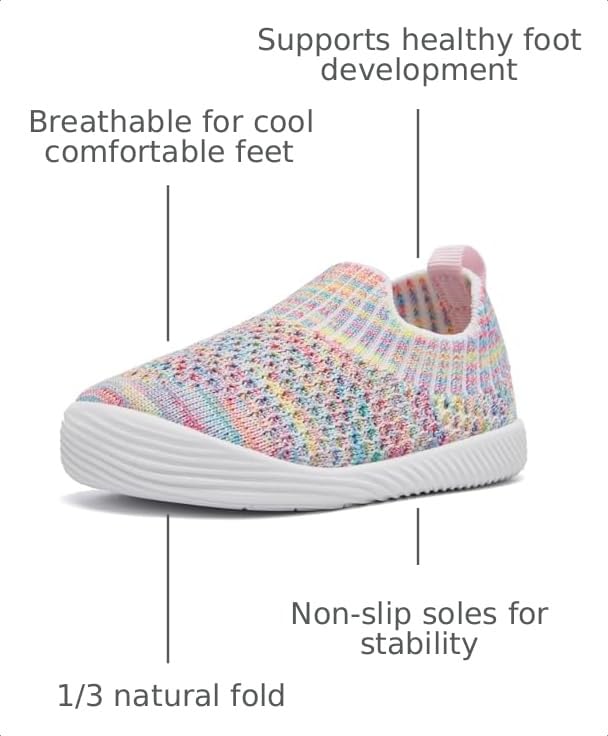 Image of MORENDL Baby Toddler Walking Socks Non-Slip Breathable Unisex Casual Sneakers
