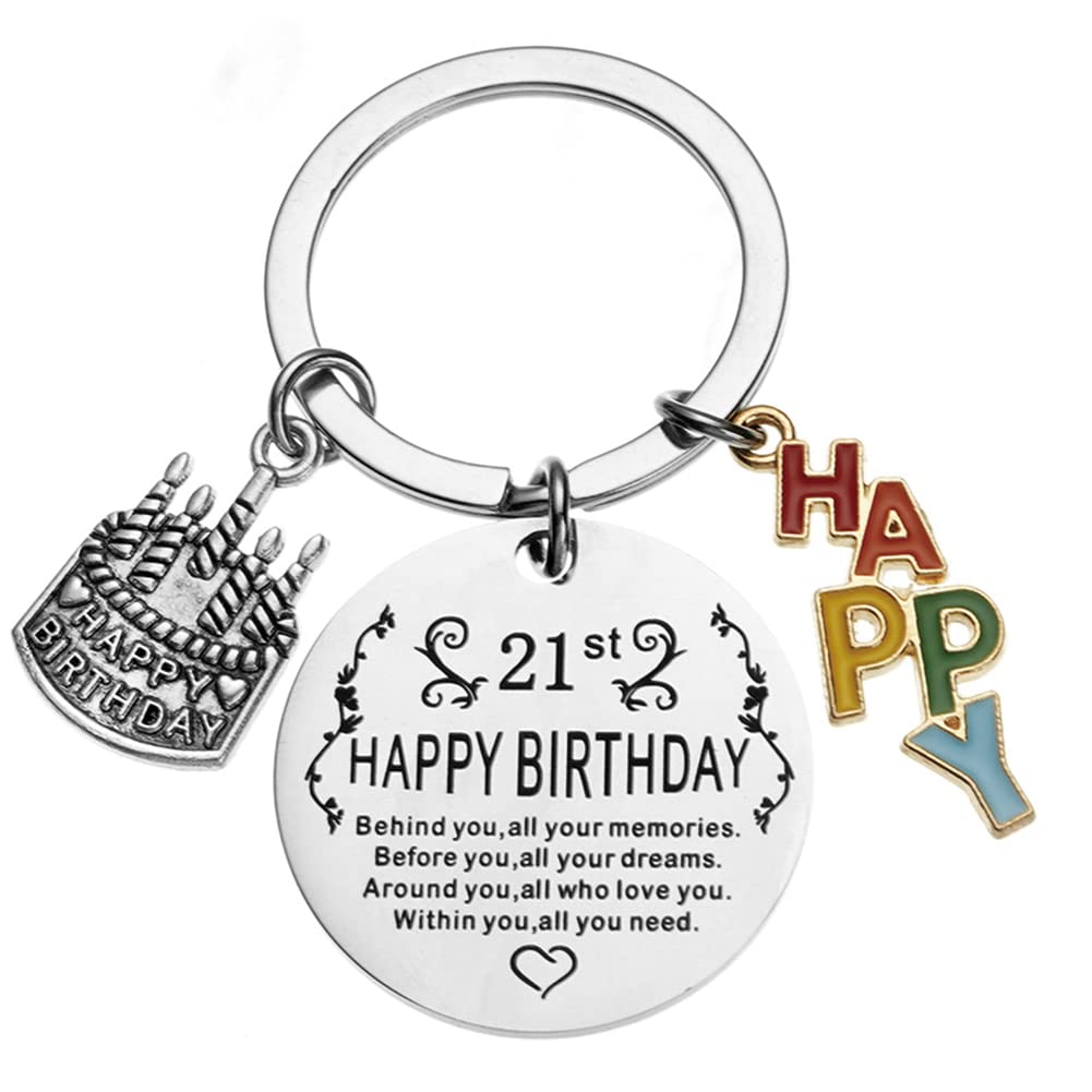 Key Ring 21st Keyring For Her ZAHSY Happy 21st Birthday Gifts For