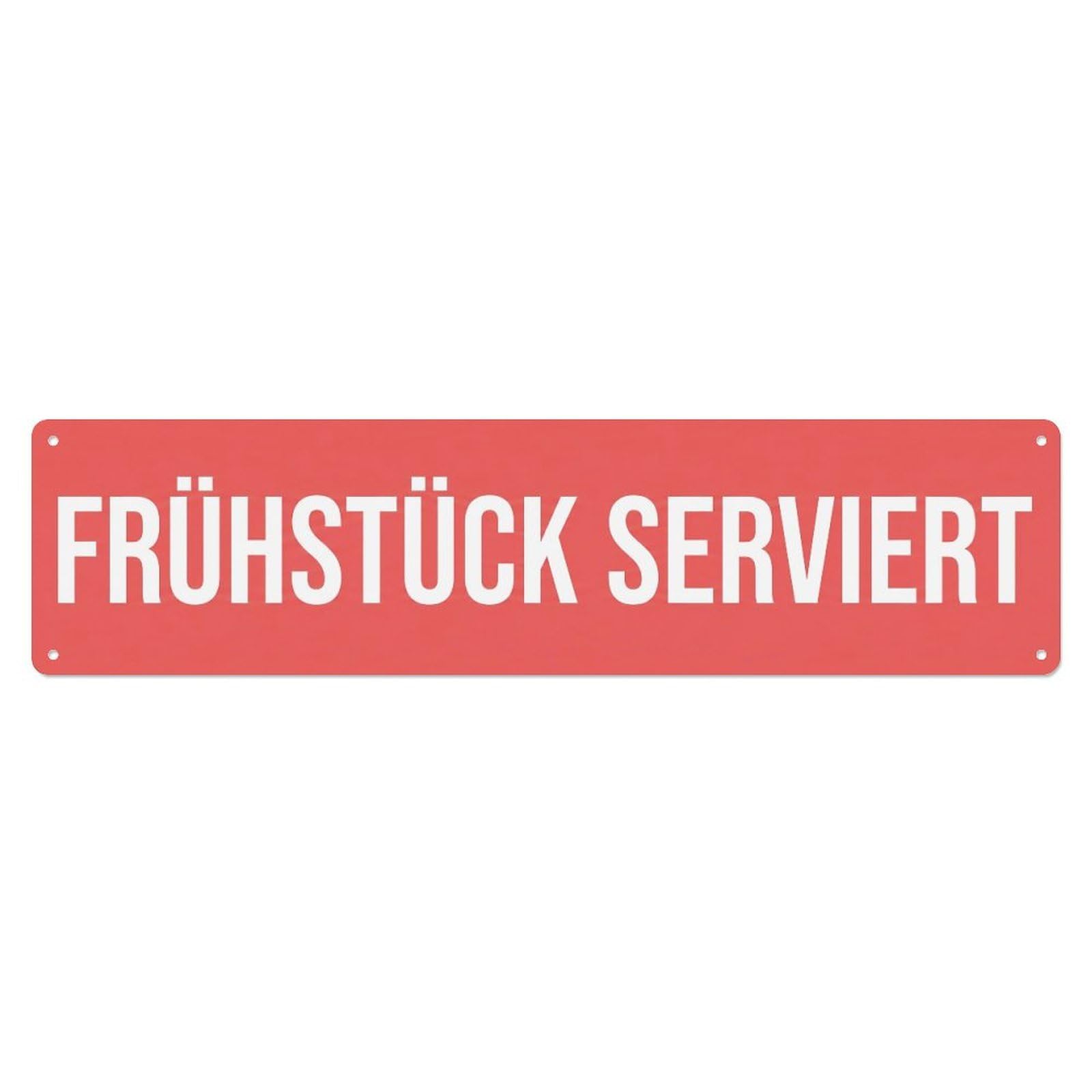 Metal Tin Sign Fruehstueck Serviert Morning Menu