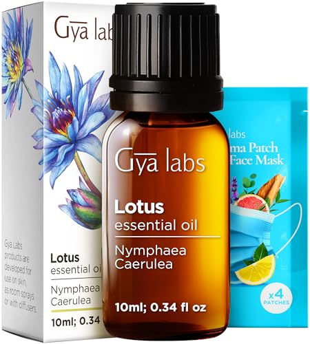 Gya Labs Lotus Essential Oil for Skin – 0.34 Fl Oz – Premium Grade Essential Oils for Diffuser, Aromatherapy, Hair Care, Skin Care, Body, Massage & DIY Candle Making Scents