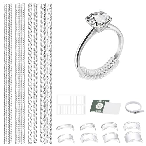 soodyoow 19 Pezzi Ferma Anello Silicone, Regolatore Dimensione Anello, Stringi Anello, Regolatore di Misura Anello per Uomo Donna