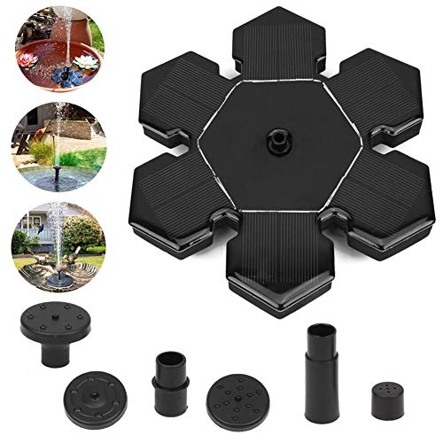 Solar Fountain Pump, Outdoor Water Feature Petal Type Solar Water Pump for Bird Bath,Garden Fountain Small Pond and Water Circulation Solar Pond Pump