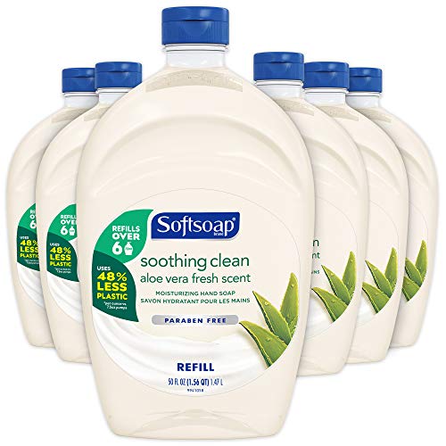 Softsoap - US05264A SOFTSOAP Liquid Hand Soap Refill, Soothing Aloe Vera, 50 Ounce Bottle, Bathroom Soap, Bulk Soap, Moisturizing Hand Soap, Premium Scented Hand Soap (Pack of 6)