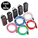 Produktbild Sunboia 5 Stück 3M EL Wire Kit EL Kabel Neon Beleuchtung leuchtschnur Neon Beleuchtung Draht Lichtschlauch Leuchtschnur für Weihnachtsfeiern Rave Partys Halloween Kostüm Pub(Rot,Grün,Blau,Weiß,Rosa)