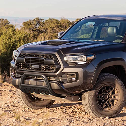 Cheinauto Bull Bar Front Grille Brush Push Bumper Guard With Skid Plate Compatible For 2016-2023 Tacoma #TOP2