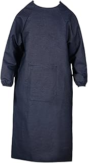 [Abbraccia] 溶接エプロン 長袖 作業エプロン ポケット付き 厚手のデニム素材 耐摩耗性 耐熱 防塵 溶接防護服 作業服 防護服 メンズ レディース 男女兼用 ワークエプロン