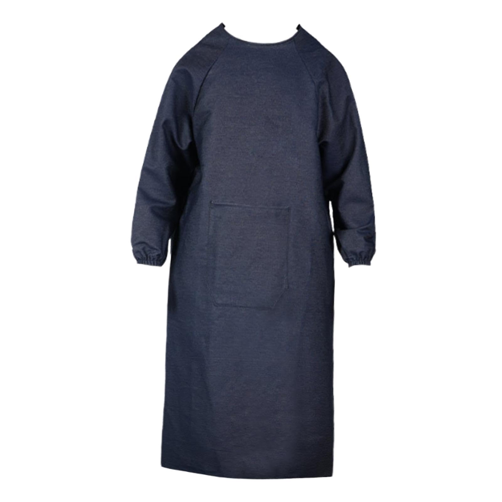 MERIGLARE Delantal de Soldadura Confeccionado en Denim Robusto Protección de Manga Larga Almacenamiento Fácil Gracias Al Bolsillo Comodidad Durante Largas, Longitud 112 Cm