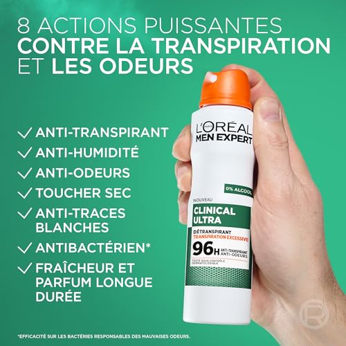 L'Oréal Men Expert Clinical détranspirant spray 96h pour stopper la transpiration excessive - 8