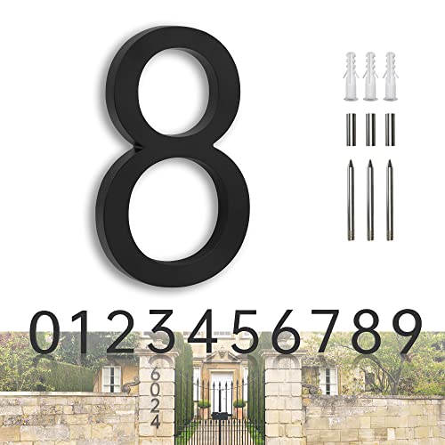 House Numbers Large Door Numbers Black House Numbers 7 Inch Metal House Number 3D Floating Exterior Modern