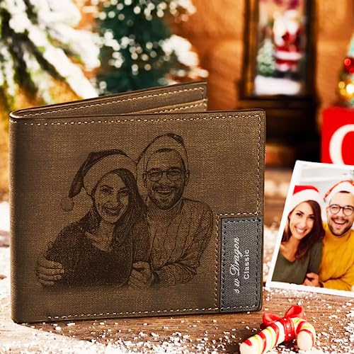 Personalized Photo Wallet For Men - Custom Leather Wallet Gift (Light Brown)4
