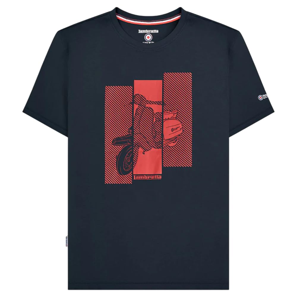 Lambretta Mens Scooter Graphic Short Sleeve T-Shirt - Navy - 3XL