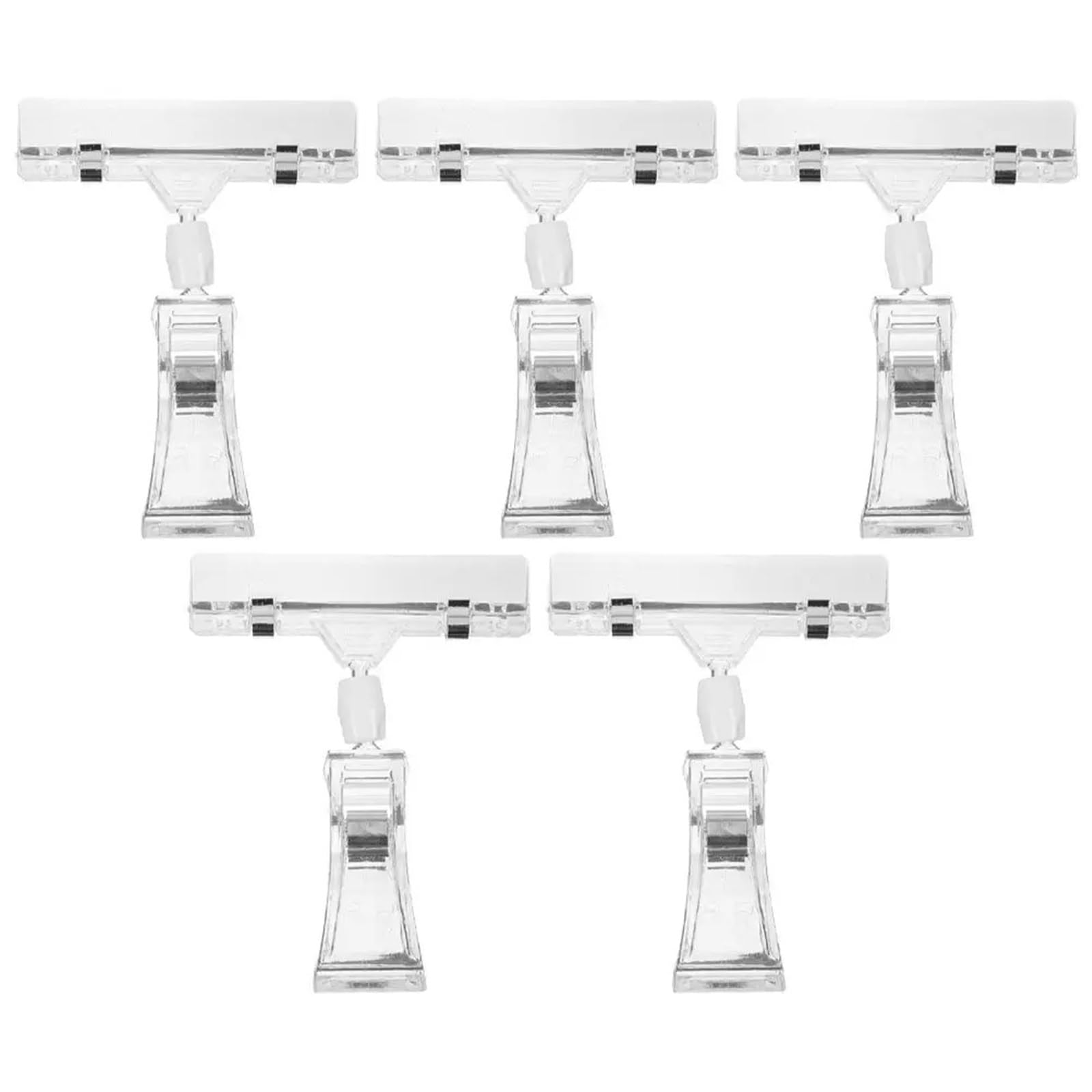 Vaeltor 20Pcs Swivel Merchandise Sign Holder Clip Clear Plastic Price Tag Holder for Supermarket Retail Store Promotional Display