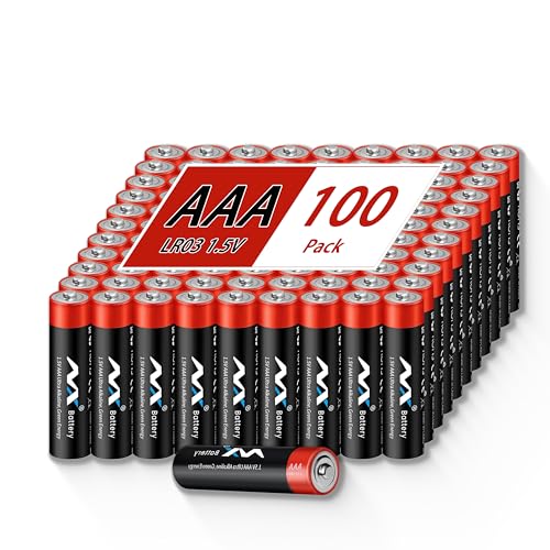 100 Pack AAA Batteries, Alkaline AAA Batteries High-Performance Triple with Long-Lasting Power...