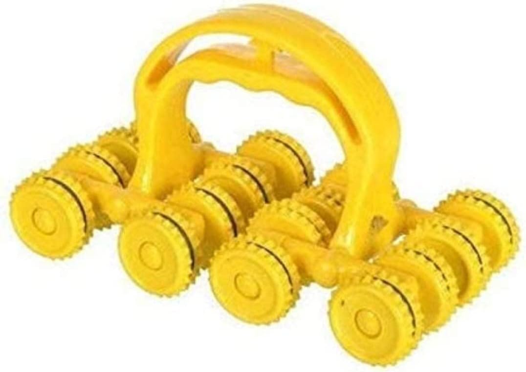 Acupressure Magnetic Body Care Massager Magnetic Point 16 Wheel Whole Body Massager Manual Full Body Pain Relief Massager, Yellow