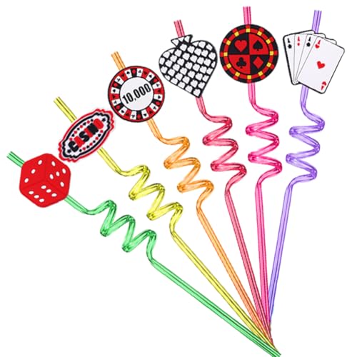 Pitillos Plásticos con Diseño Casino ARFUKA 12 Unidades miniatura 7