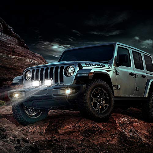 AAIWA LED Pod Lights, 4inch Off Road Lights, 2Pack 48W LED Flood Light Bar LED Work Lights Truck Driving Fog Lights Waterproof for Boat Car UTV ATV SUV - Thumbnail 2