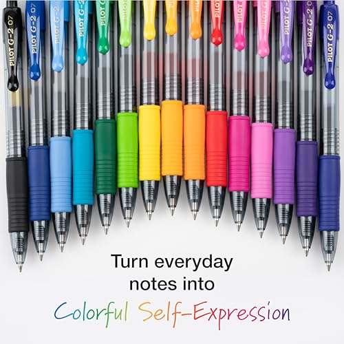 Image of Pilot G2 Premium Gel Roller Pens, Rainbow Gel Pens, G2 Rainbow Colors Pack, 15 Pack Pouch, Fine Point 0.7 mm, Assorted