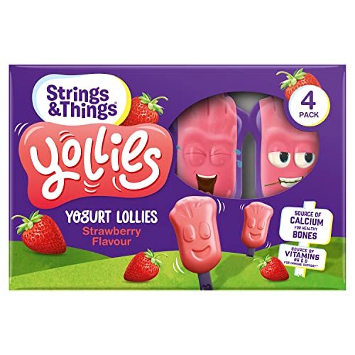 Strings & Things Yollies Yogurt Lollies Strawberry Flavour 4 x 25g