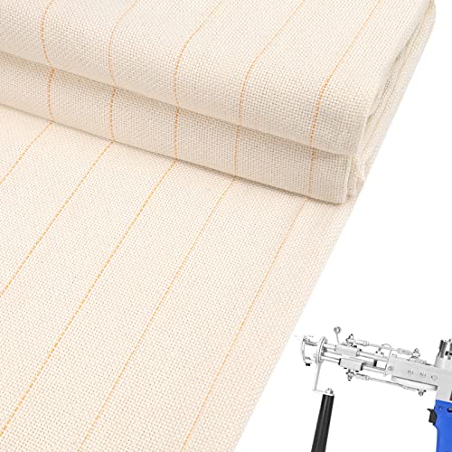 Image of 39'' x 39'' Primary Tufting Cloth with Marked Lines,Monk Cloth Fabric for Punch Needle,Large Overlocking Tufting Cloths,Burlap Tufting Cloths for DIY Rug-Punch Tufting Gun