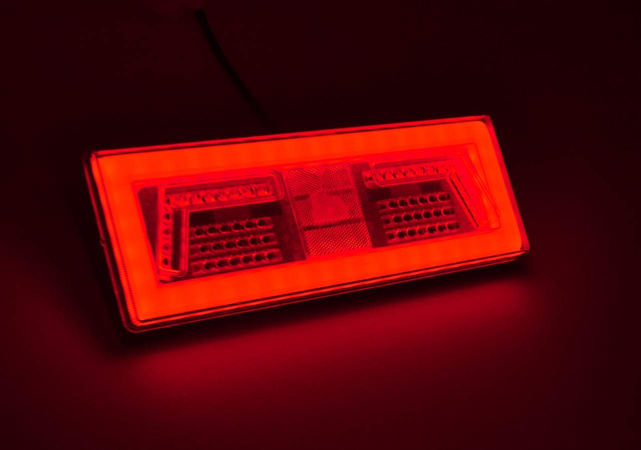 2 luci di posizione LED, sottili, 12/24V, per il telaio posteriore di camion rimorchio, furgoni, camper e autobus